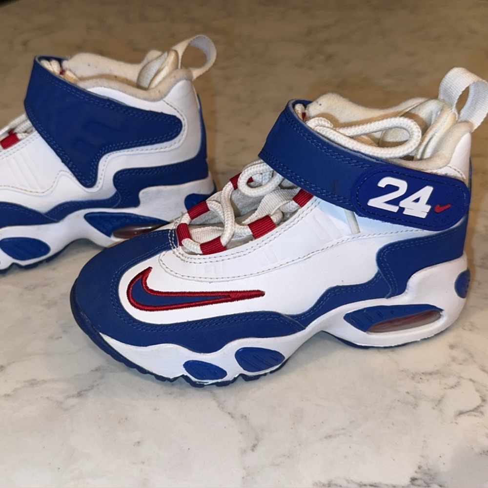 Nike Kids Sneakers in Blue, White, and Red